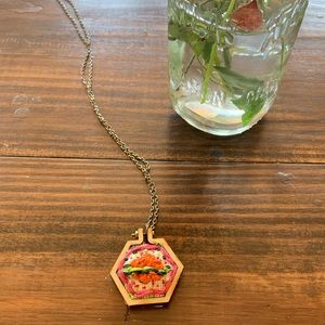 Saturn embroidered necklace